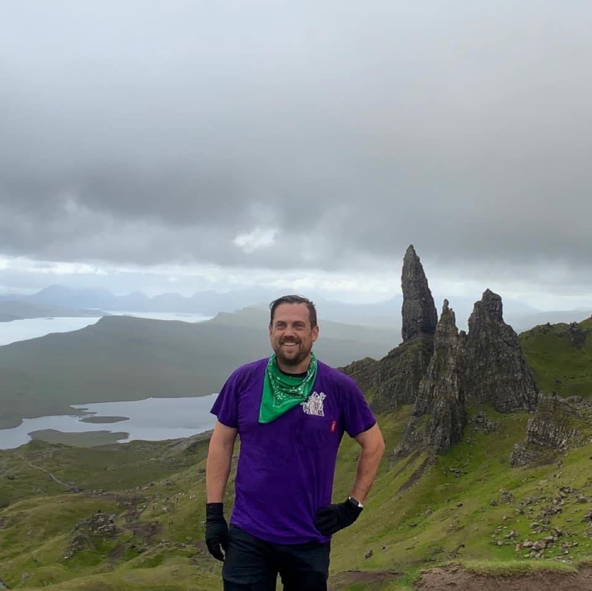 Ian Michael Flores at the Old Man of Storr, Isle of Skye