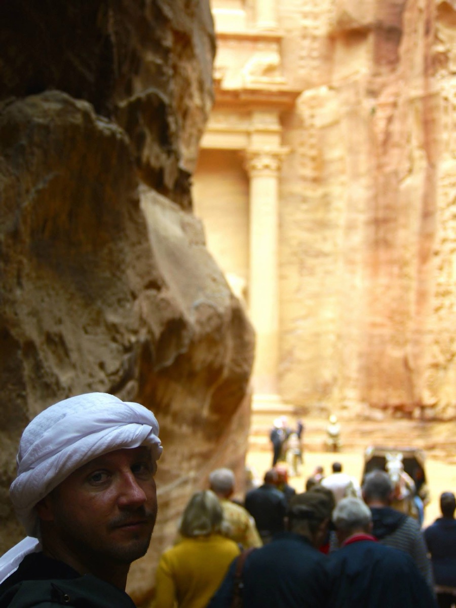 White turban, the Treasury behind